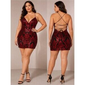 PG by PromGirl Ruby Black Sequin Backless Bodycon Mini Dress 12